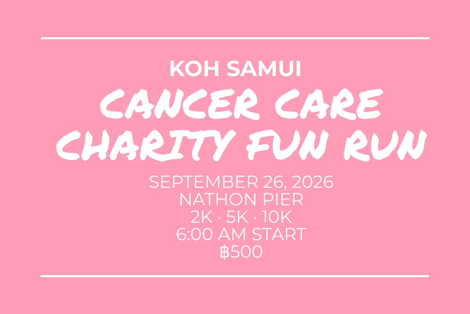 Koh Samui Cancer Care Charity Fun Run 2026 returns to Nathon on September 26